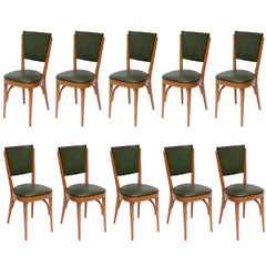 Modernist Set of Ten Italian Dining / Bistro Chairs Italy