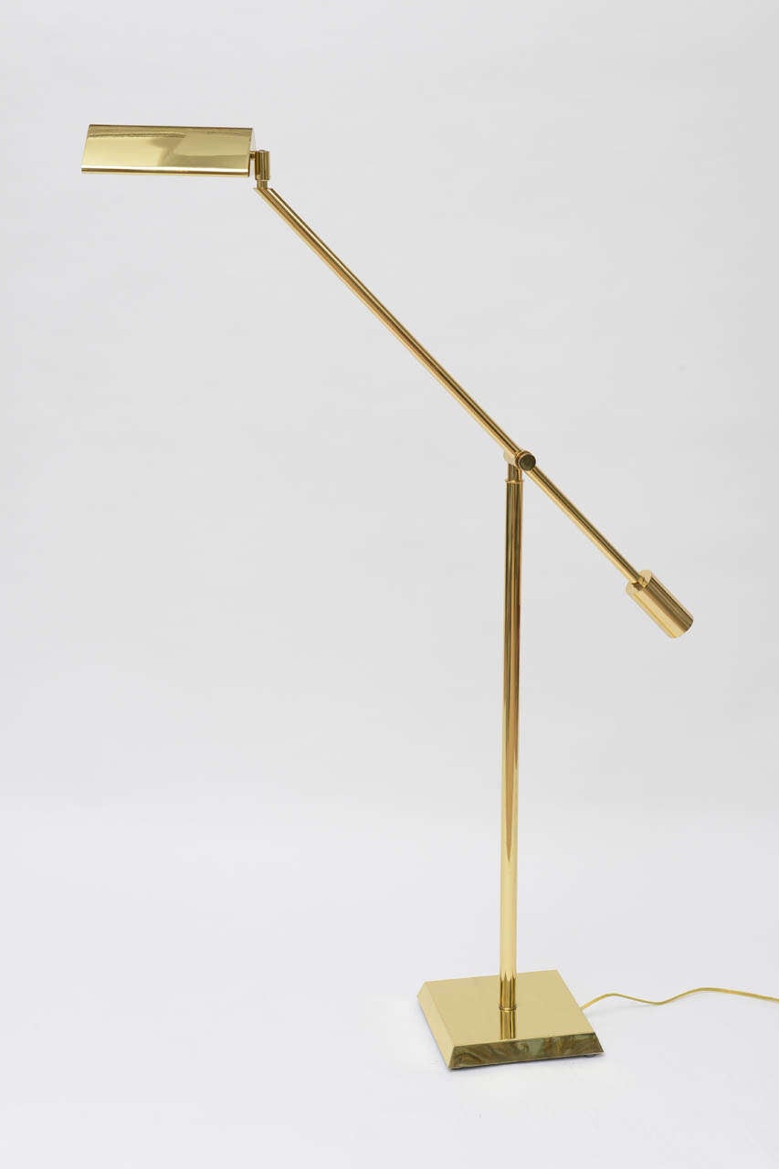 Heavy brass floorlamp by Frederick Cooper. Recently polished and lacquered.