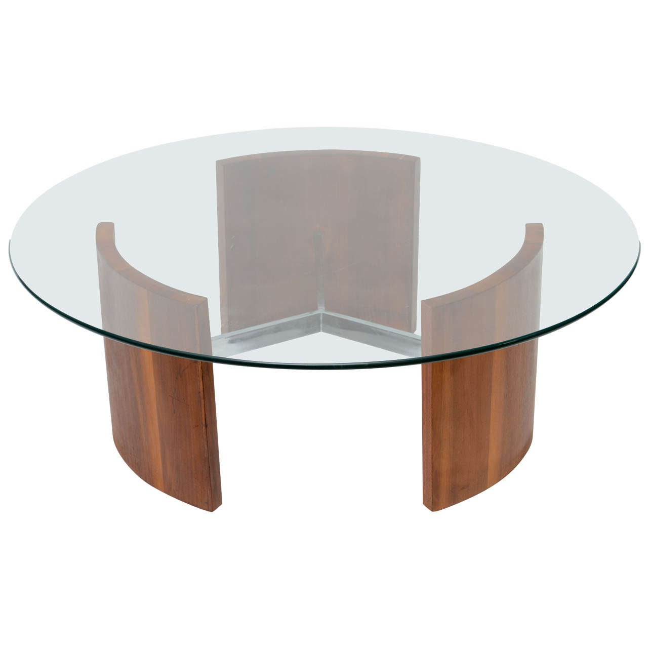Radial Coffee Table in Walnut and Steel