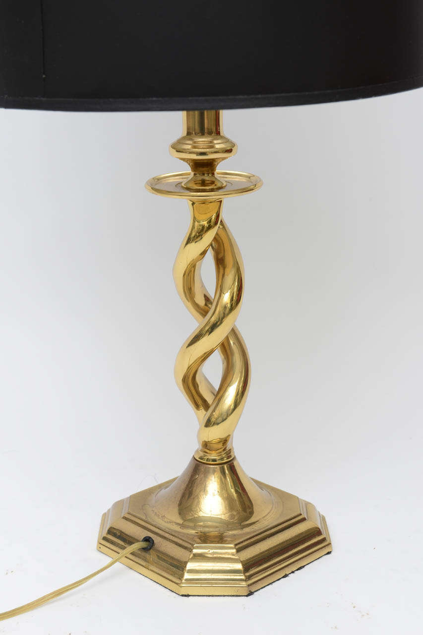 Pair of Twisted Table Lamps In Good Condition In Miami, FL
