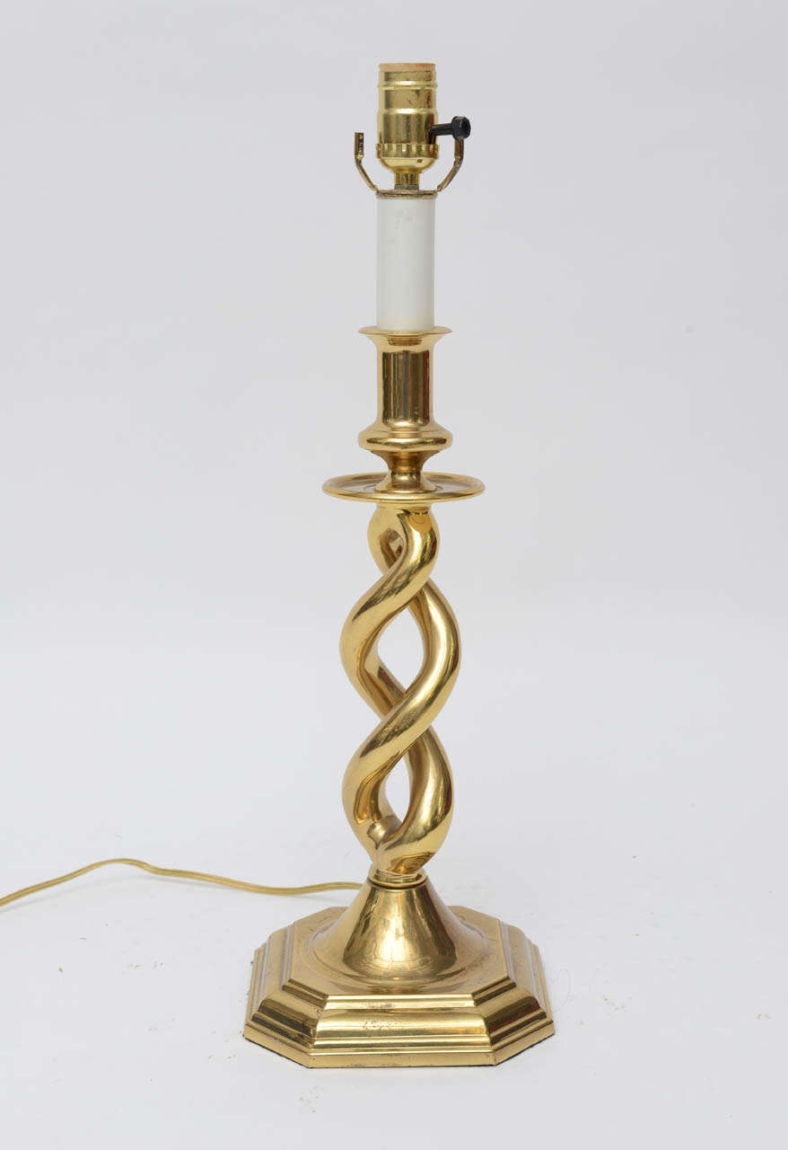 Late 20th Century Pair of Twisted Table Lamps