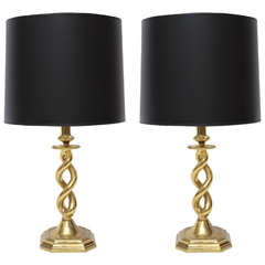 Pair of Twisted Table Lamps