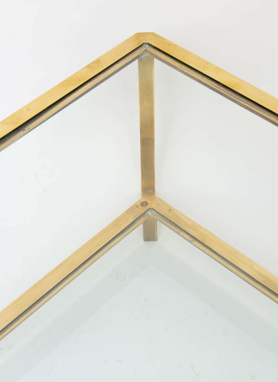 Table basse italienne à 2 niveaux en laiton 1