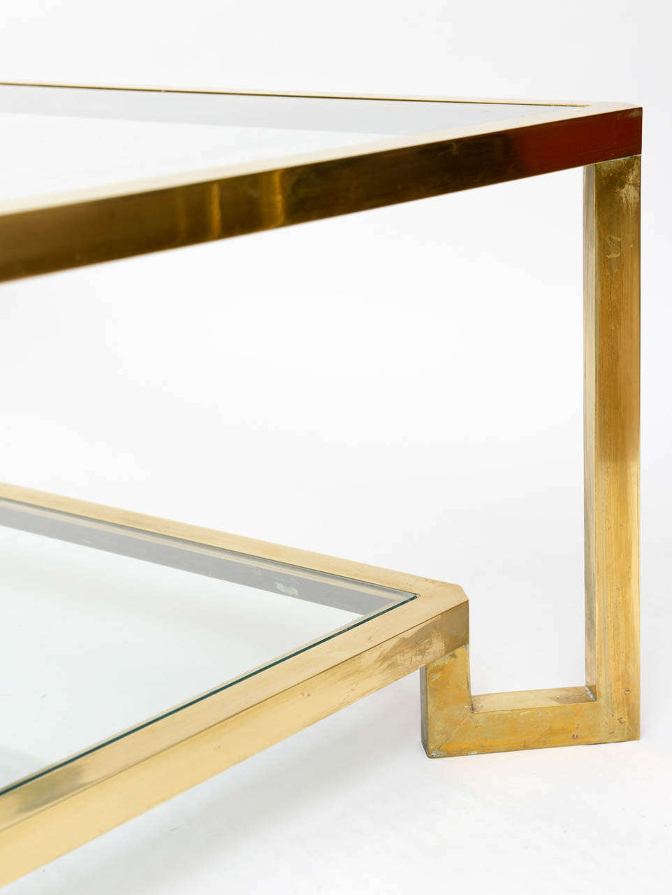 Table basse italienne à 2 niveaux en laiton 2