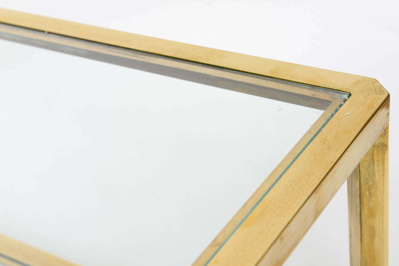 Table basse italienne à 2 niveaux en laiton 3
