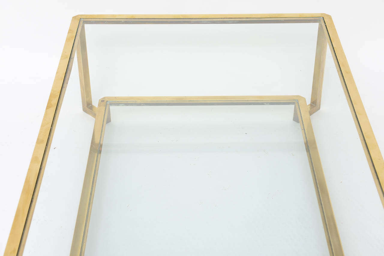 Table basse italienne à 2 niveaux en laiton 4