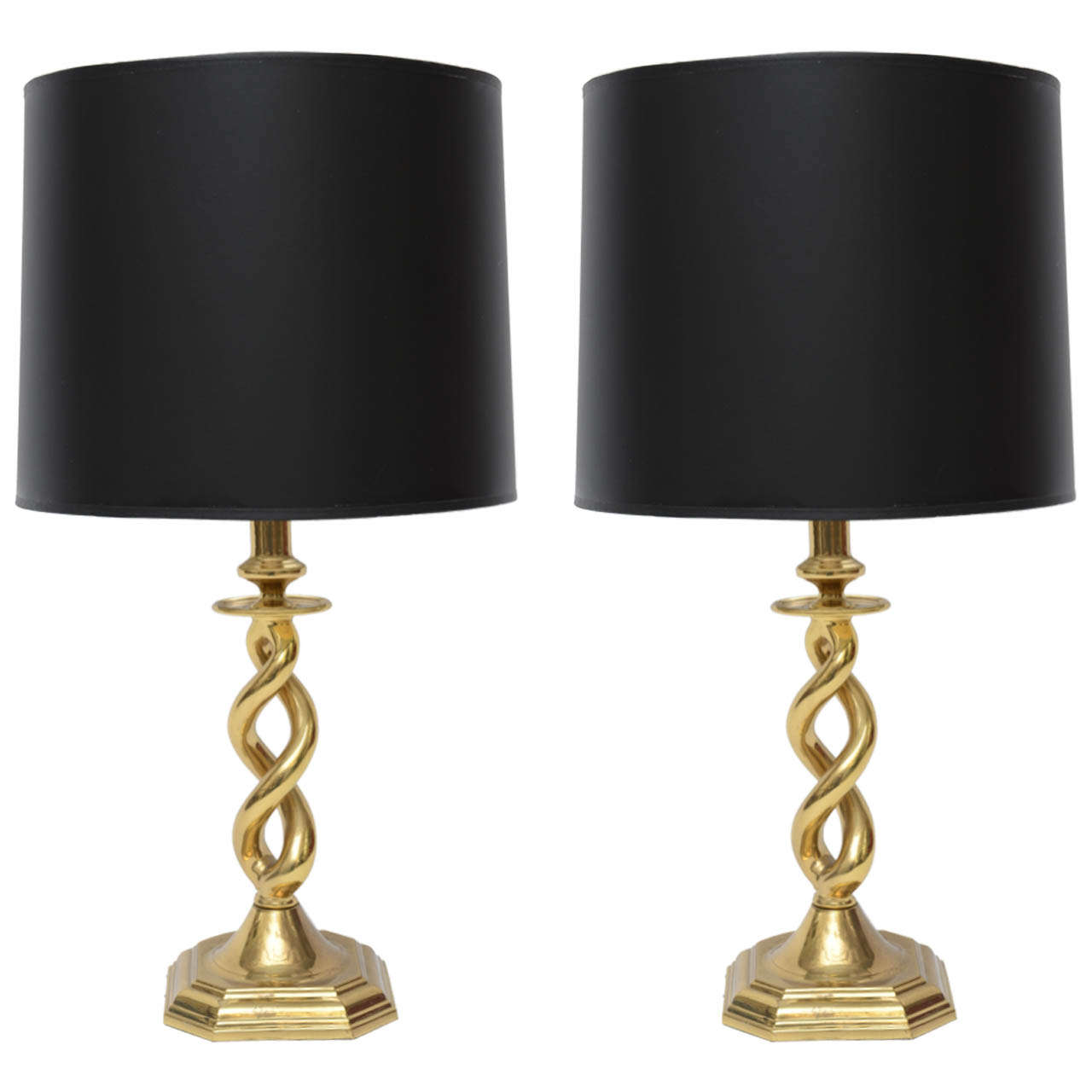 Pair of Twisted Table Lamps at 1stDibs