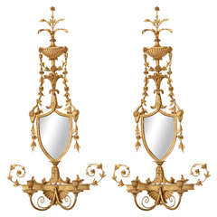 Pair Of 19th C. Giltwood Mirrored Sconces 10