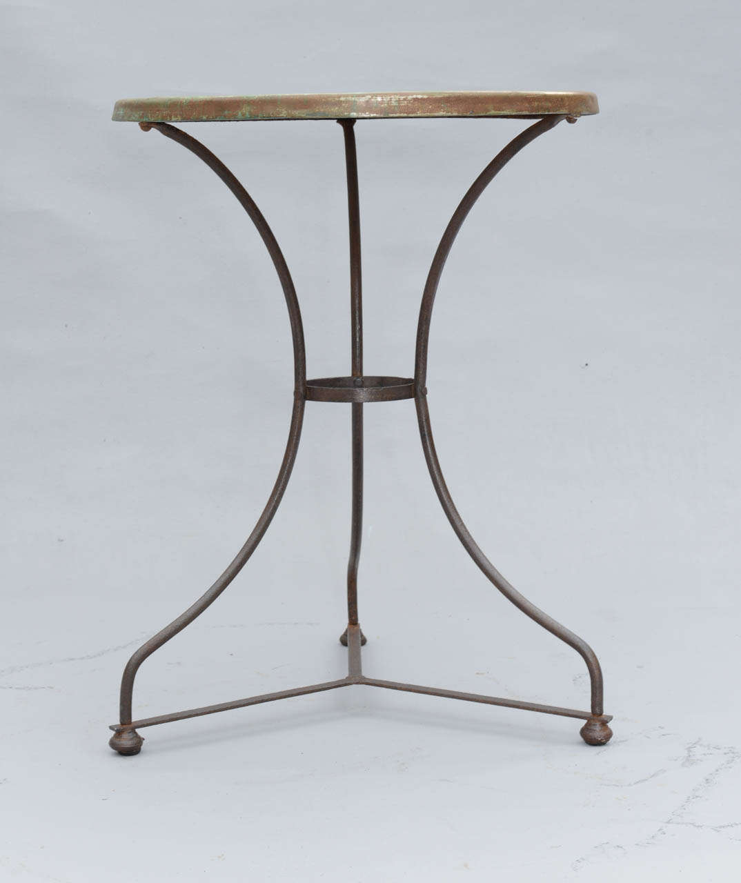 French Round Cafe Table with Marble Top
