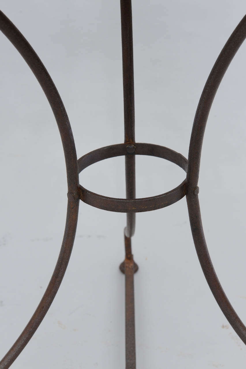 19th Century Round Cafe Table with Marble Top