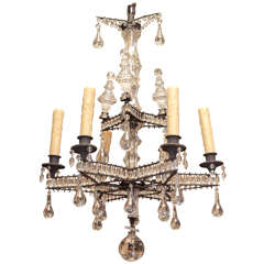 French bronze and crystal chandelier