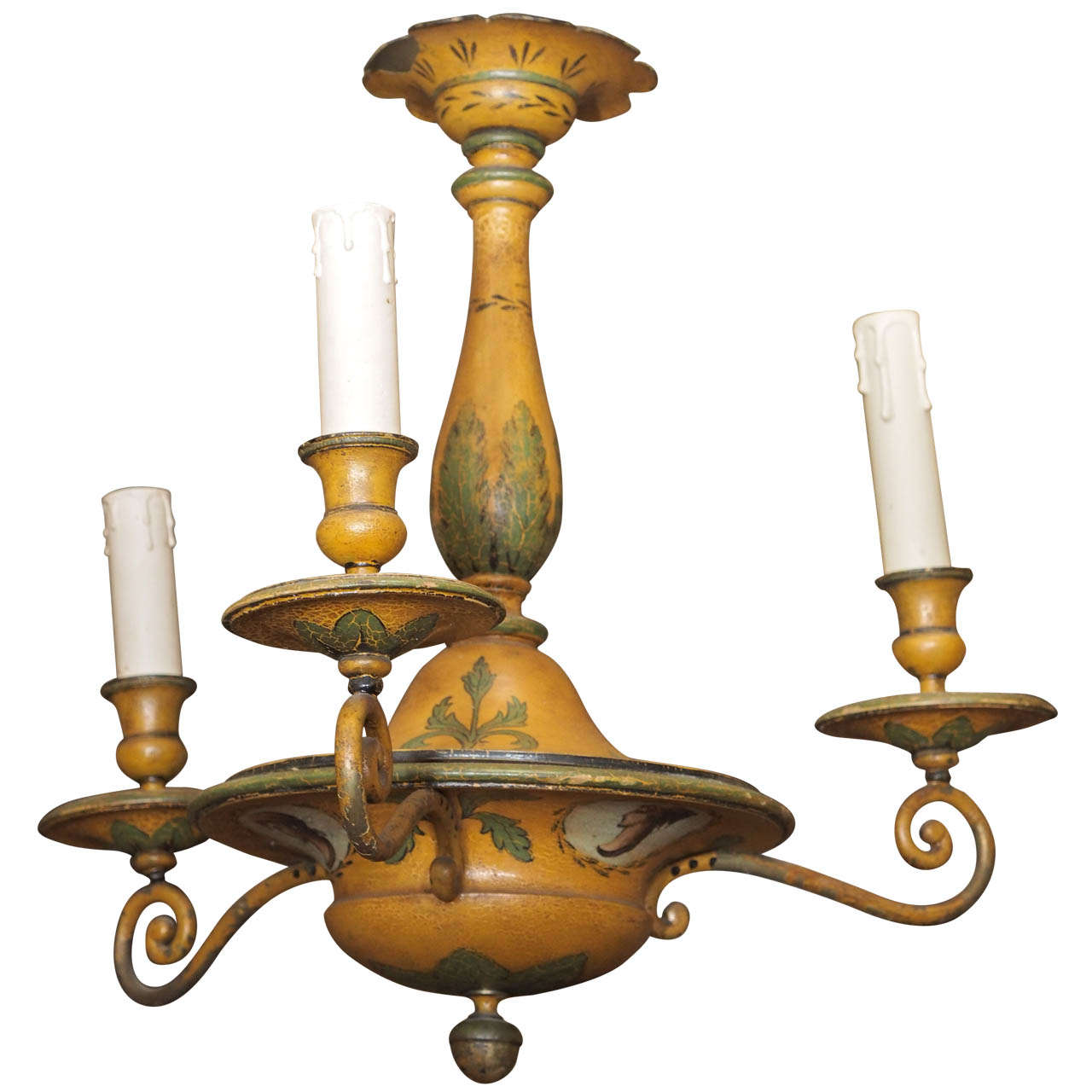 French Painted Tole Chandelier
