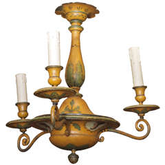 French Painted Tole Chandelier