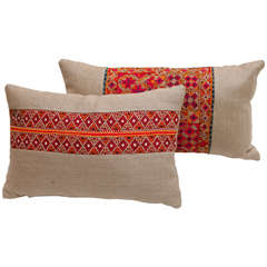 Vintage Swat Valley Embroidery Fragments Pillows.