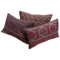 Vintage Quilted Indian Block Print Pillows.