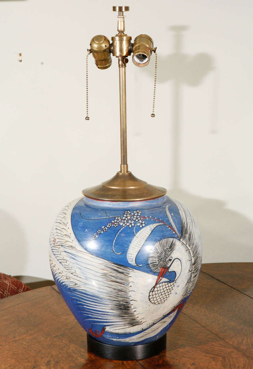 Mid-20th Century Pair of Tonola Mexican Vase Lamps