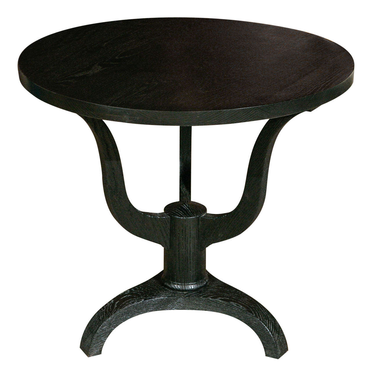 Distressed Ebonized Oak Side Table