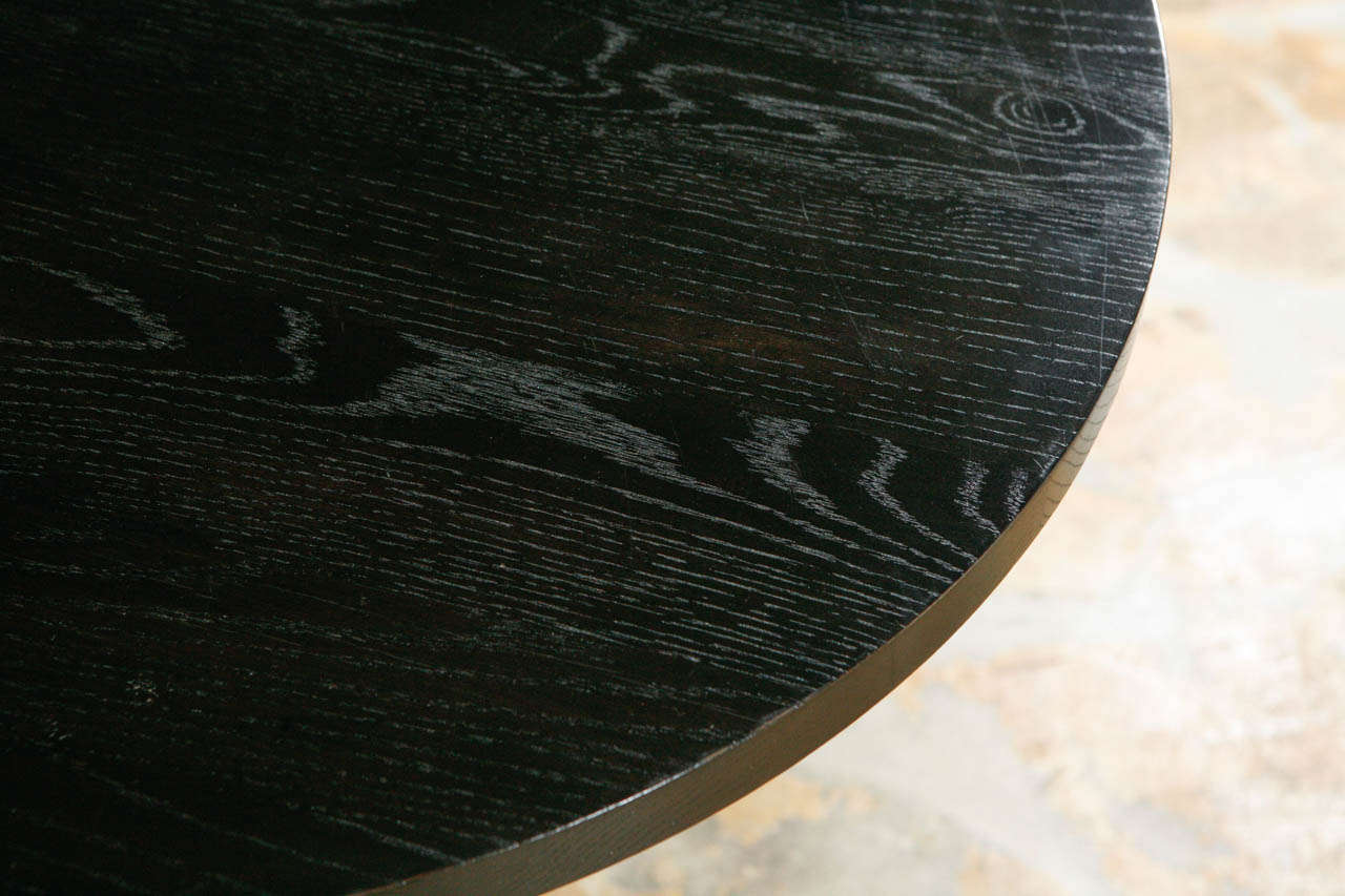 Contemporary Distressed Ebonized Oak Side Table