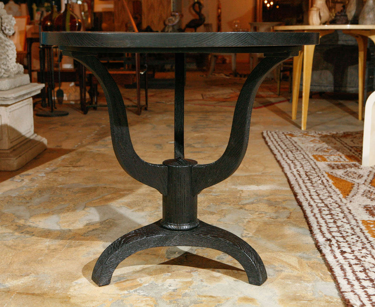 Distressed Ebonized Oak Side Table 1