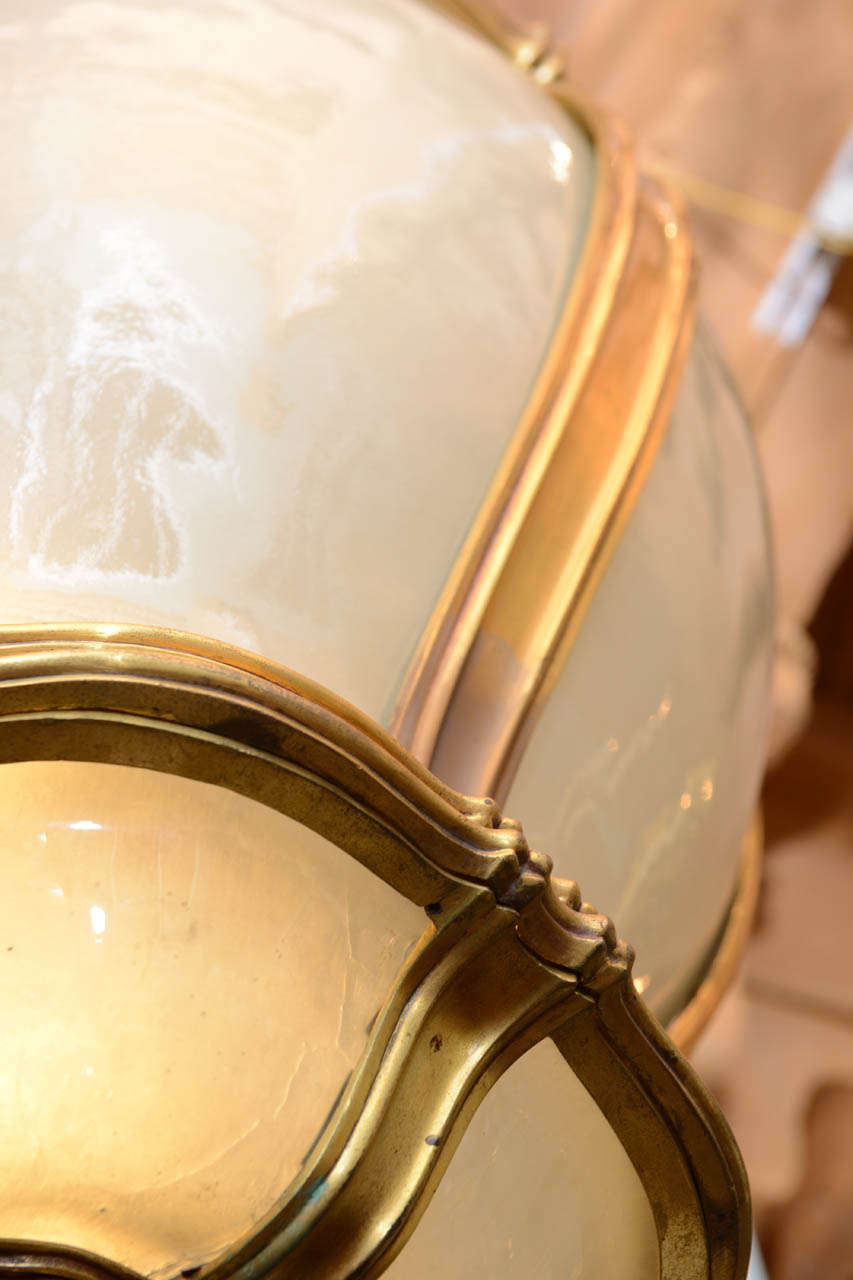 Exquisite and Massive Gilt Bronze and Frosted Glass Lantern by E. F. Caldwell 4