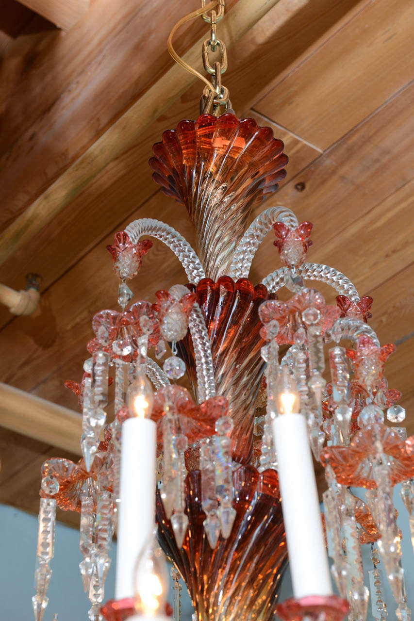 Massive and Rare, Red and Clear Baccarat Multi-Tiered Chandelier circa 1860 In Excellent Condition In Palm Beach, FL