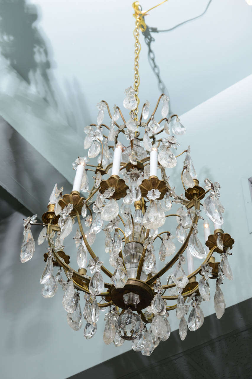 19th Century French Gilt Bronze Chandelier In Excellent Condition For Sale In Palm Beach, FL