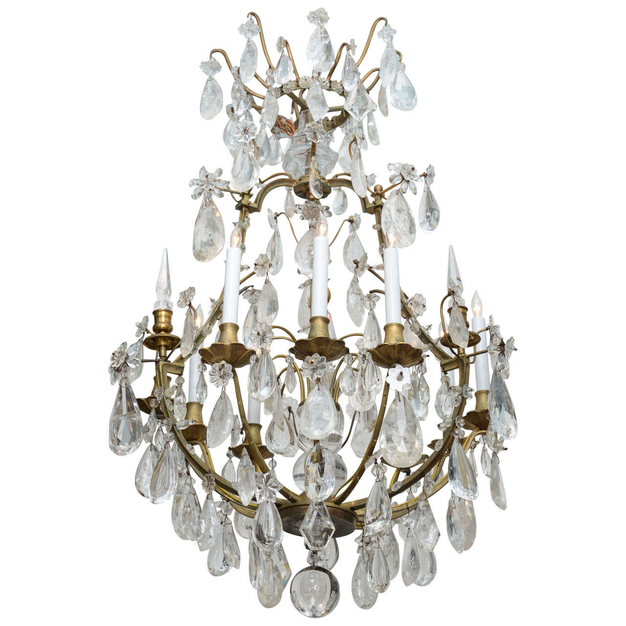 19th Century French Gilt Bronze Chandelier For Sale