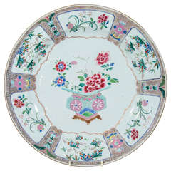 Large Antique Chinese Porcelain Famille Rose Charger