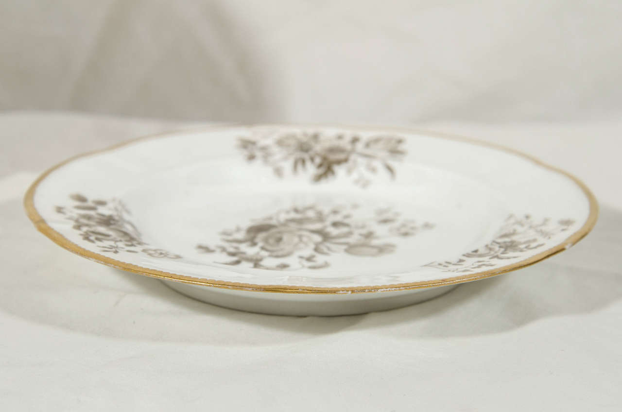  Antique Porcelain Dessert Dishes (Nine) Painted in Grisaille In Excellent Condition In Katonah, NY