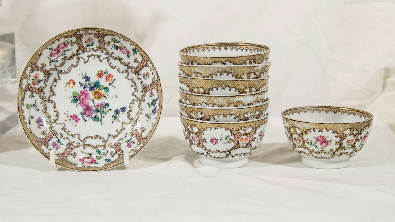 Mid-18th Century An Antique Chinese Porcelain Tea Set