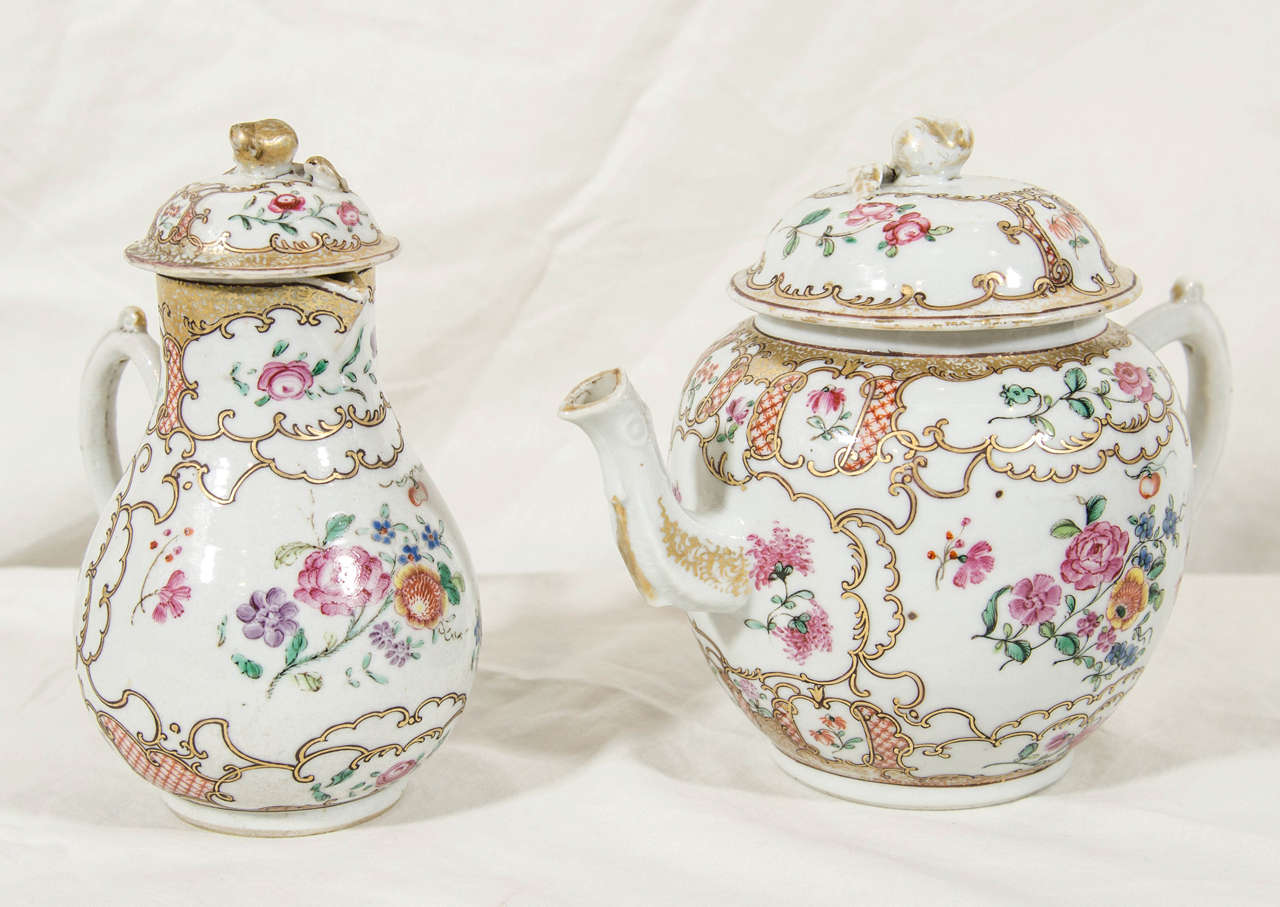 In the Western world of the 18th century tea imported from far away China captured the imagination of the public.The exotic East was imagined to be a paradise. Chinese porcelains painted with Famille Rose colors and Chinoiserie designs were popular.