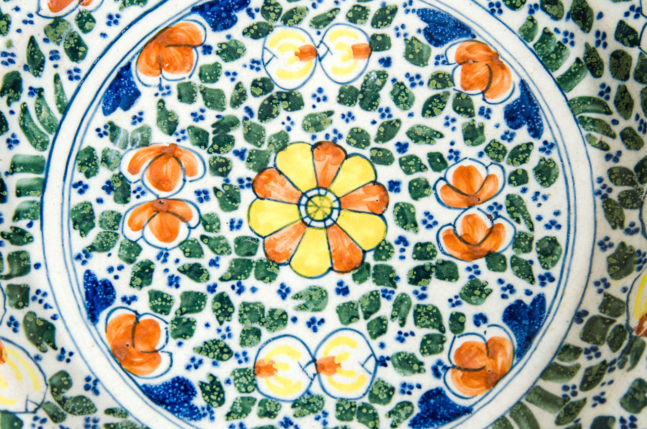 Qing Colorful Polychrome Dutch Delft Charger