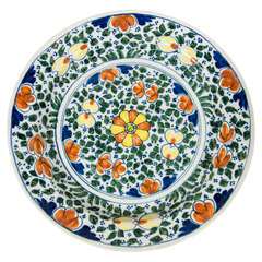 Colorful Polychrome Dutch Delft Charger