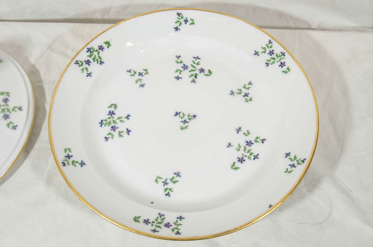 Early 19th Century Antique Paris Porcelain Soup Tureen Cornflower Sprig Pattern