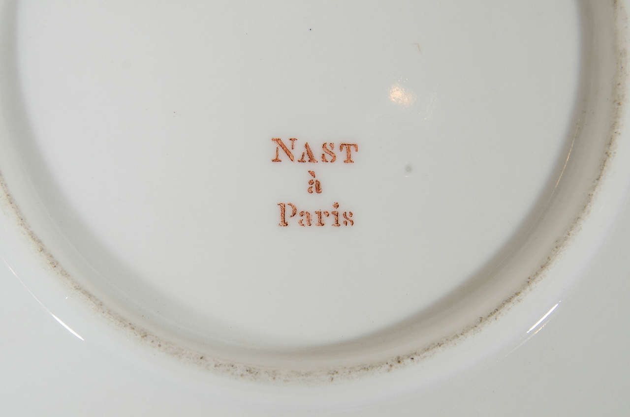 Antique Paris Porcelain Soup Tureen Cornflower Sprig Pattern 1