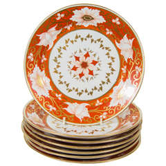 Set of a Dozen Chamberlain's Worcester Dishes with Orange Blossom Borders