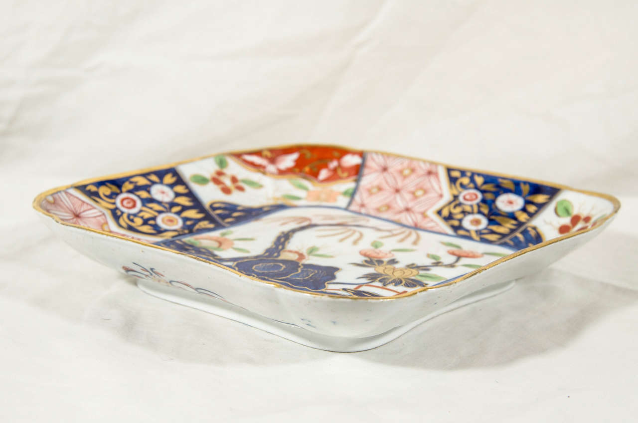 Early 19th Century Pair of Imari Inspired Rock and Tree Pattern Square Dishes