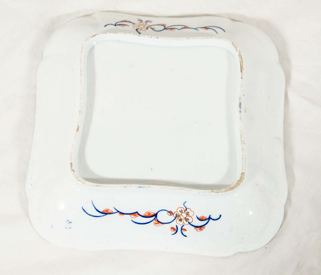 Pair of Imari Inspired Rock and Tree Pattern Square Dishes 1