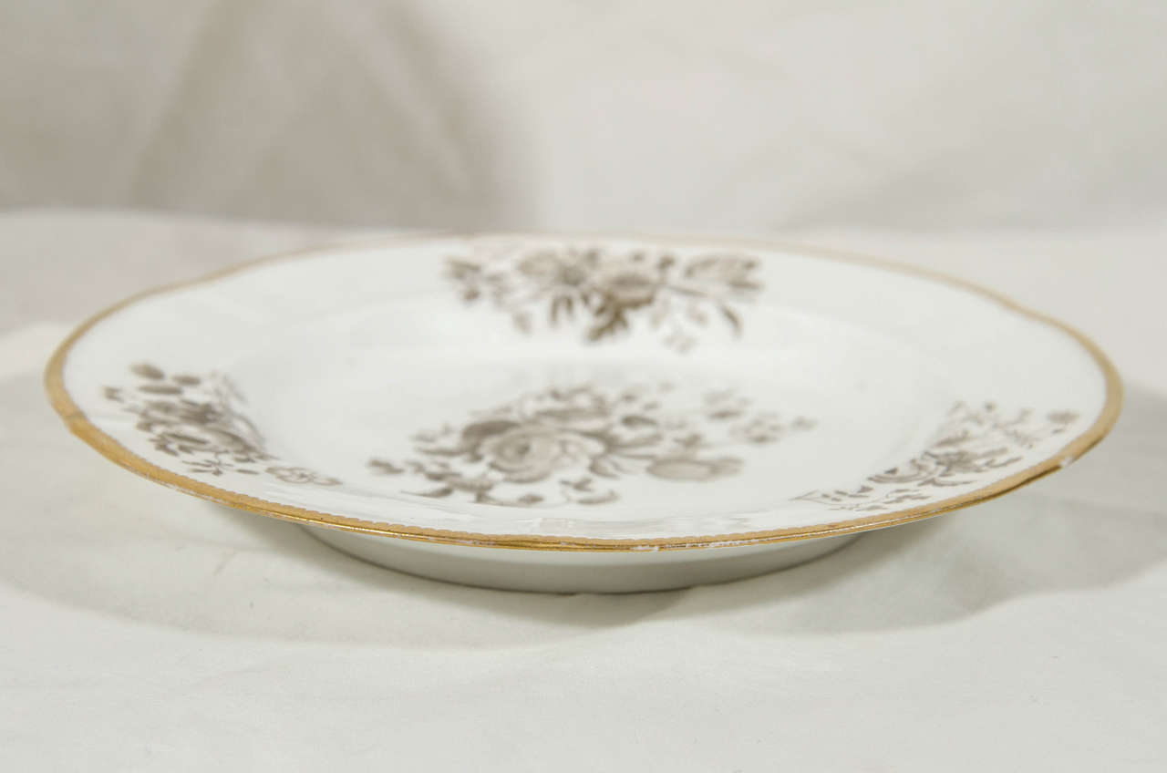 Antique Porcelain Dessert Dishes (Nine) Painted in Grisaille at 1stdibs