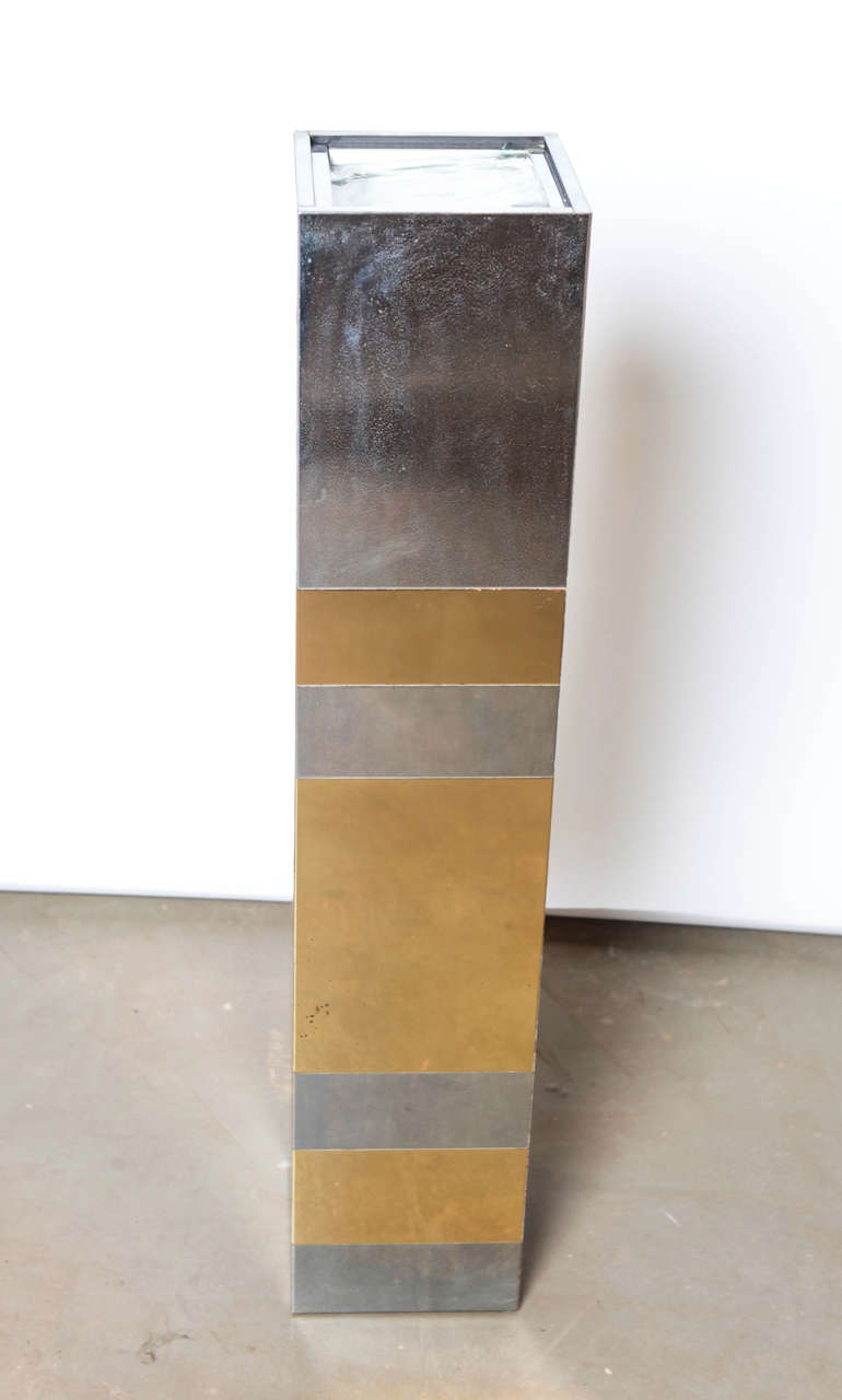 Paul Evans Cityscape Lighted Pedestal In Excellent Condition For Sale In Nashville, TN