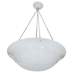 Pure White Jugendstil Alabaster Chandelier