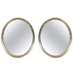 Pair of Oval American Mirrors, circa 1870