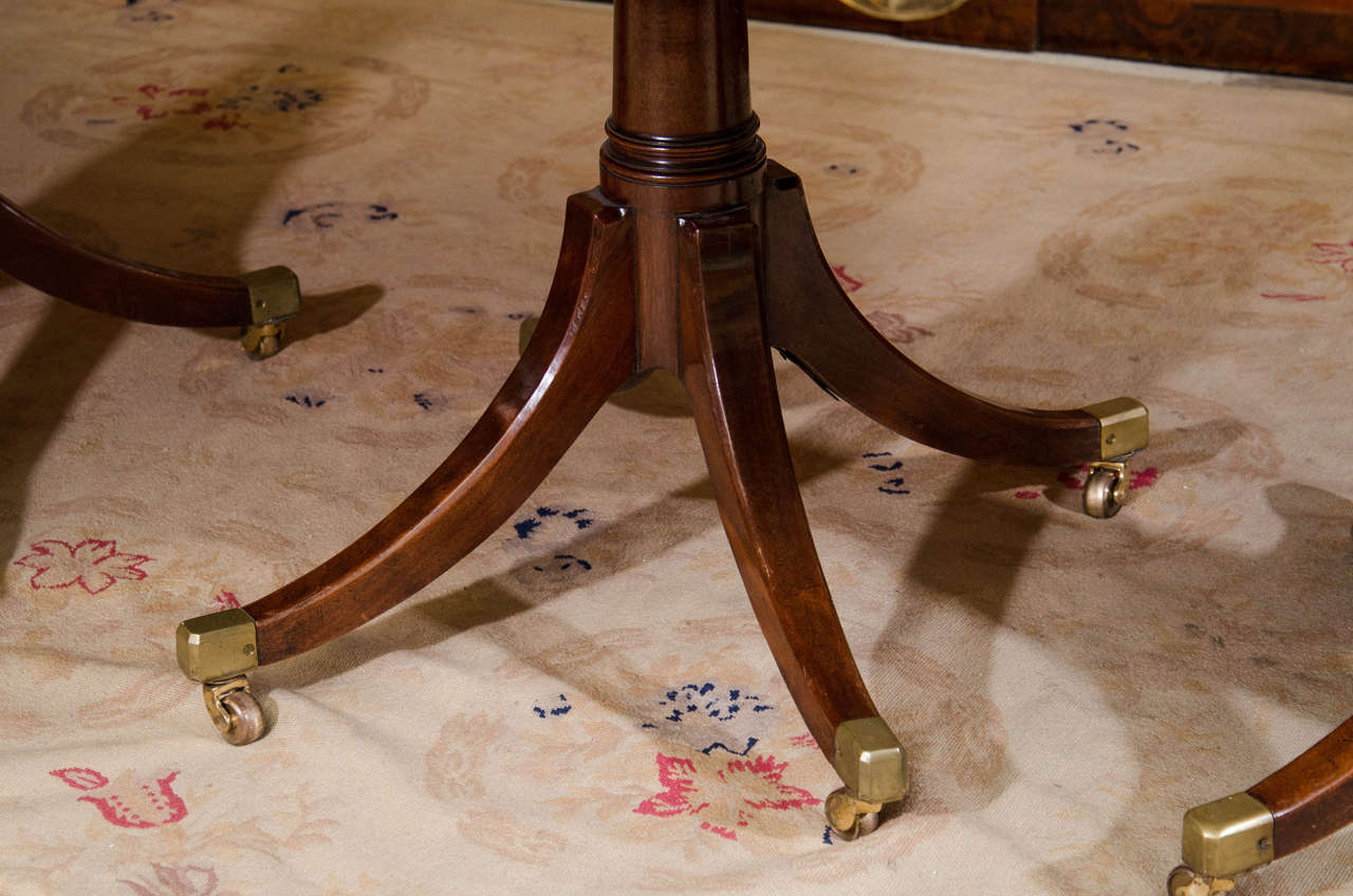 English George III Mahogany Four-Pedestal Dining Table