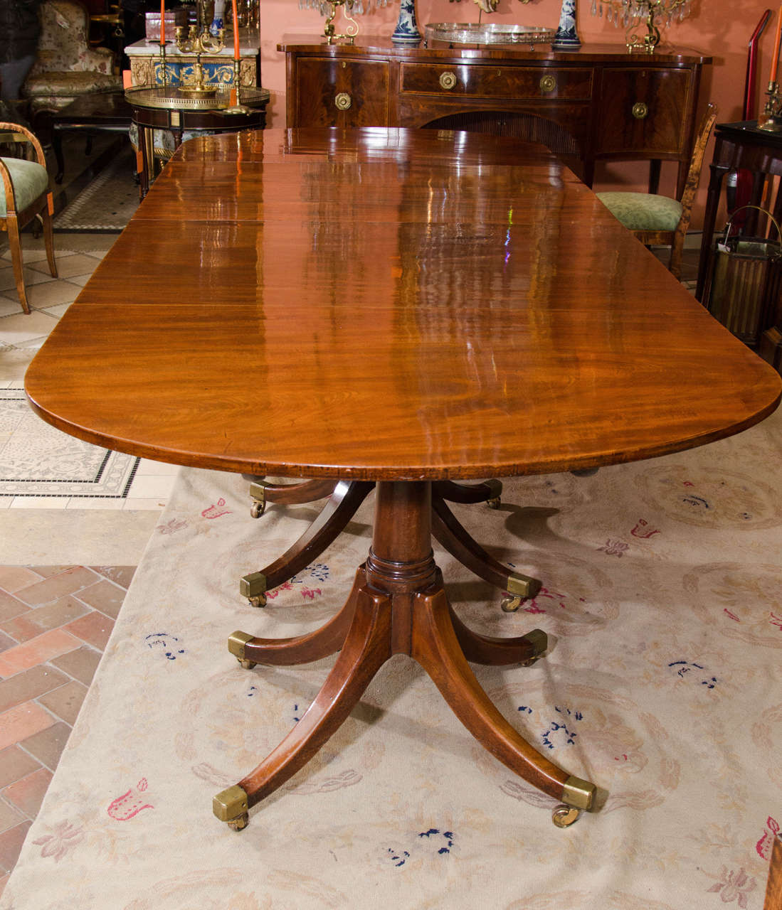 George III Mahogany Four-Pedestal Dining Table 1