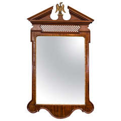 George II Mahogany Fret Panel Mirror 3
