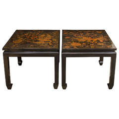 Antique Pair of Lacquer Low Tables
