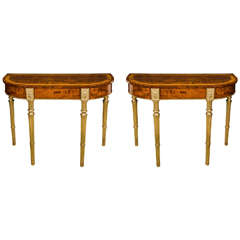 Pair of Sheraton Console Tables