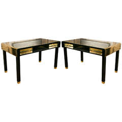 Pair of Vintage Black and Gold Tables 5
