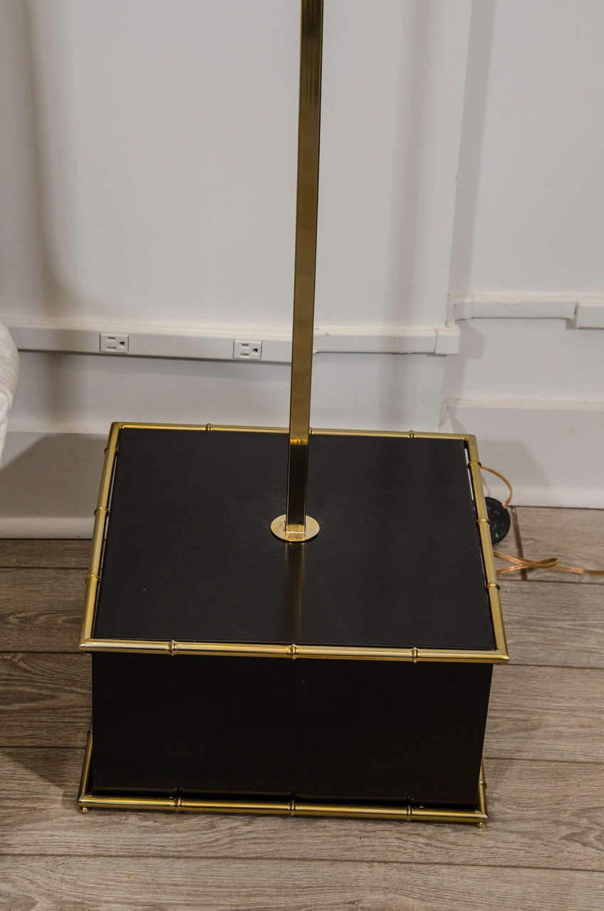 Brass Tortoiseshell Form Floor Lamp In Good Condition In New York, NY