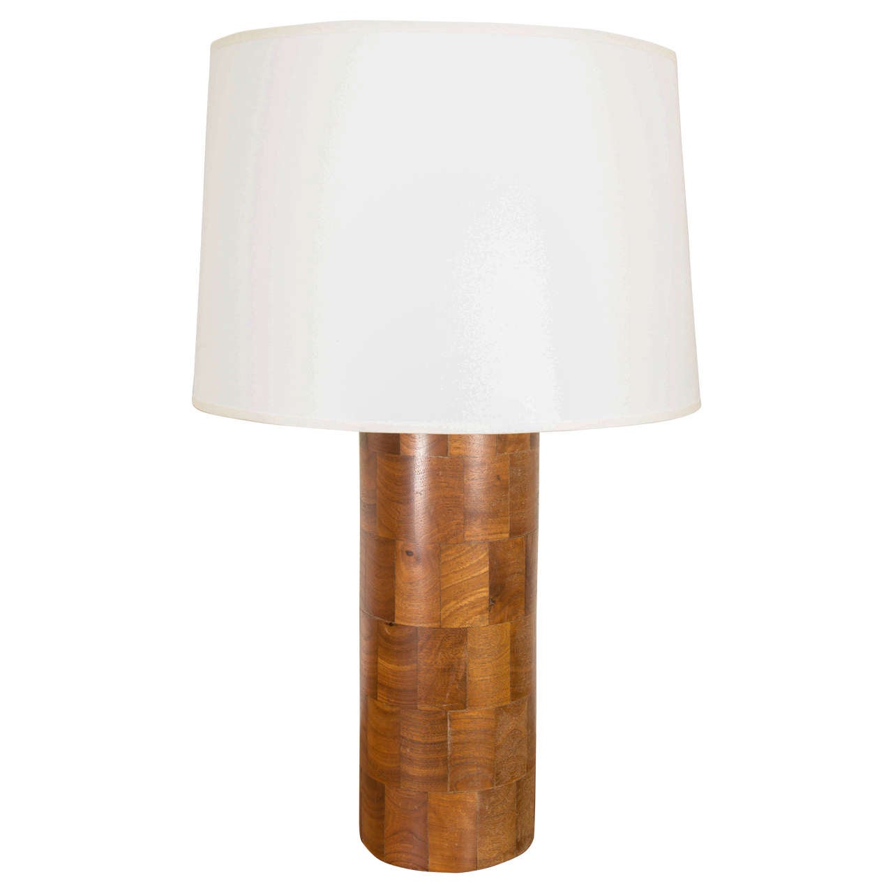 Patchworked Walnut Table Lamp
